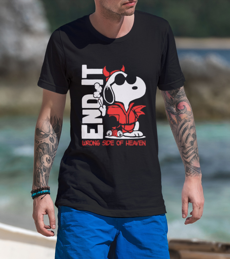Snoopy End It Wrong Side Of Heaven Red Devil Suit T-Shirt