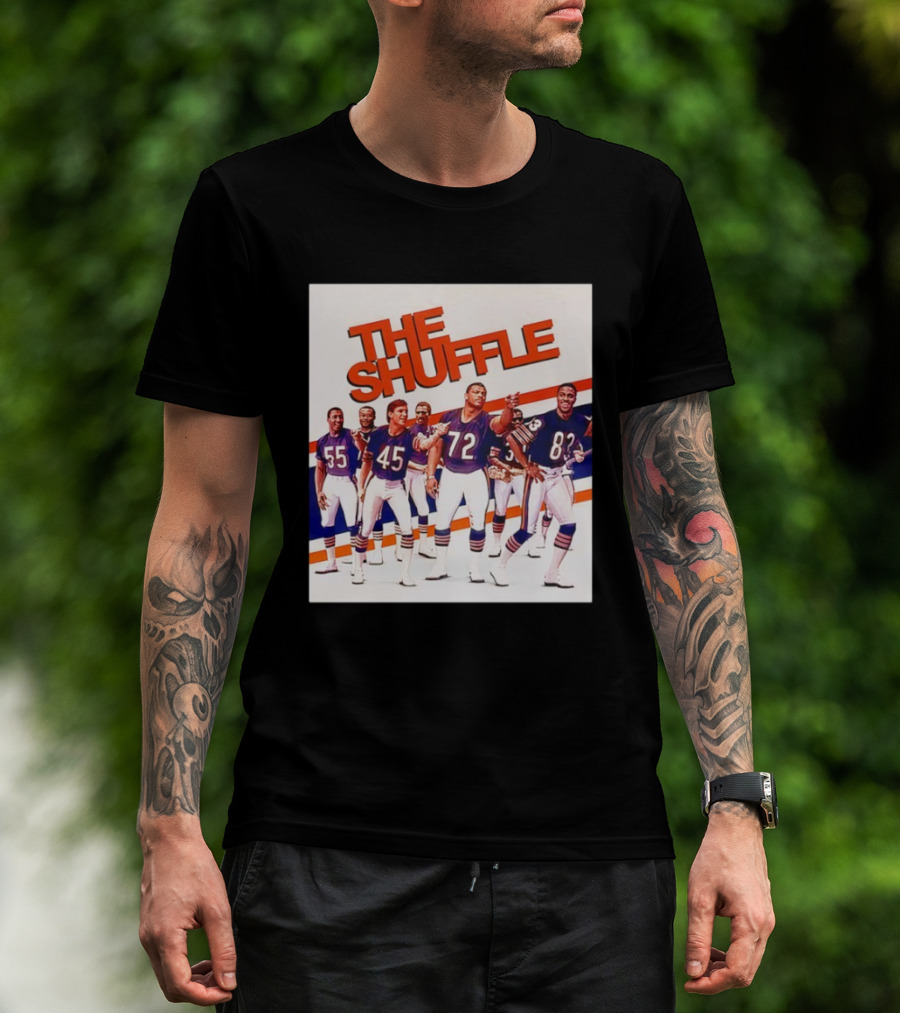 The Shuffle Chicago Bears Football Team Vintage Style Retro Uniforms T-Shirt