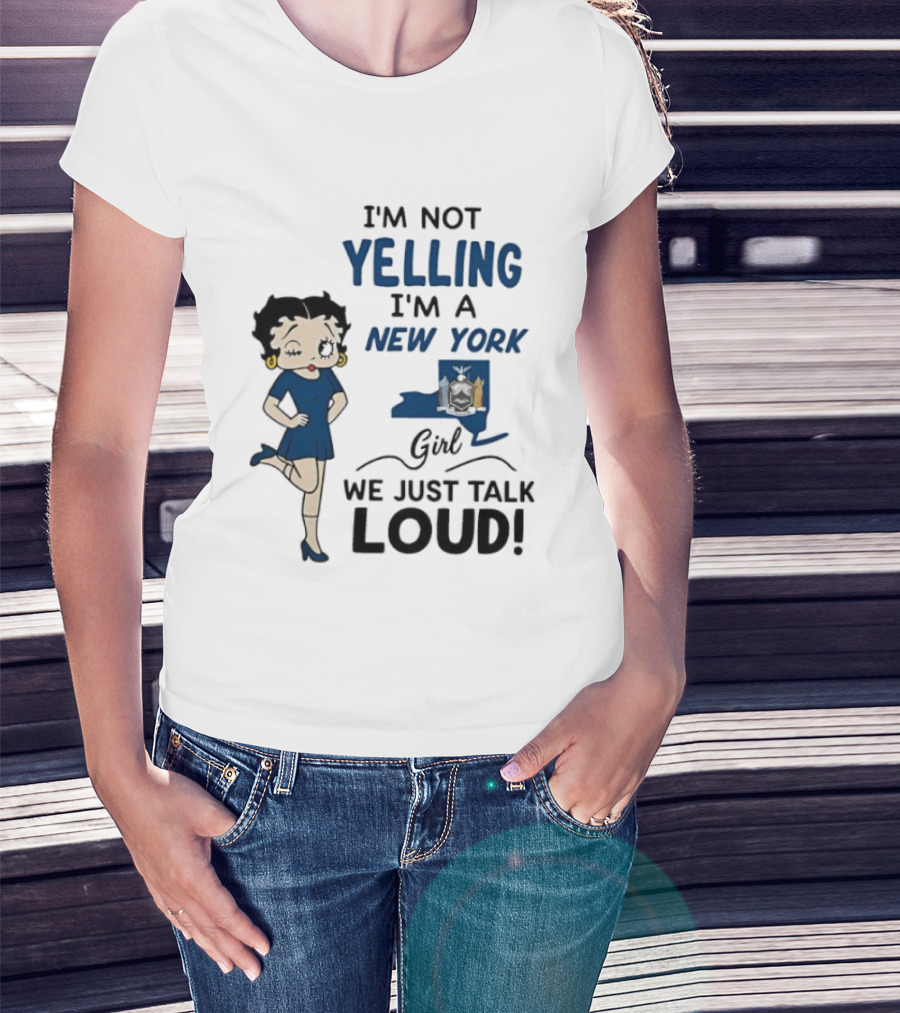 New York Girl Loud Talking Iconic Character I'm Not Yelling T-Shirt