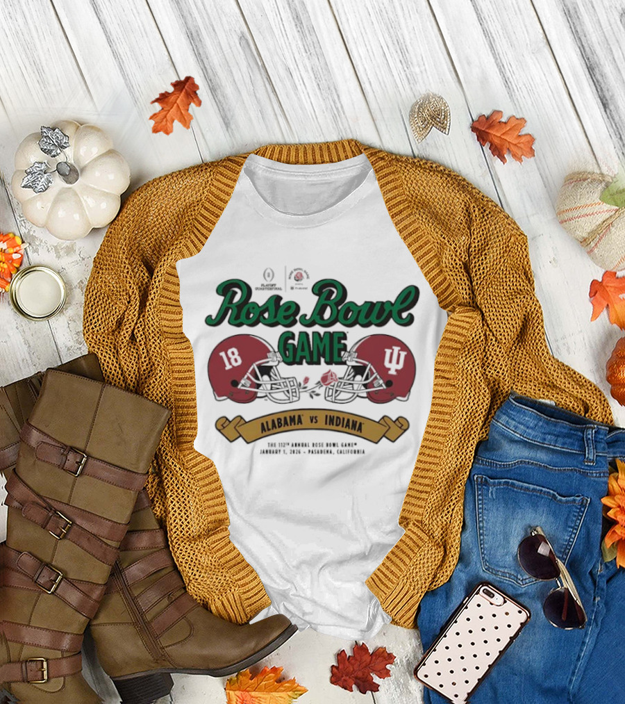 Alabama vs Indiana 2026 Rose Bowl Game Pasadena California T-Shirt