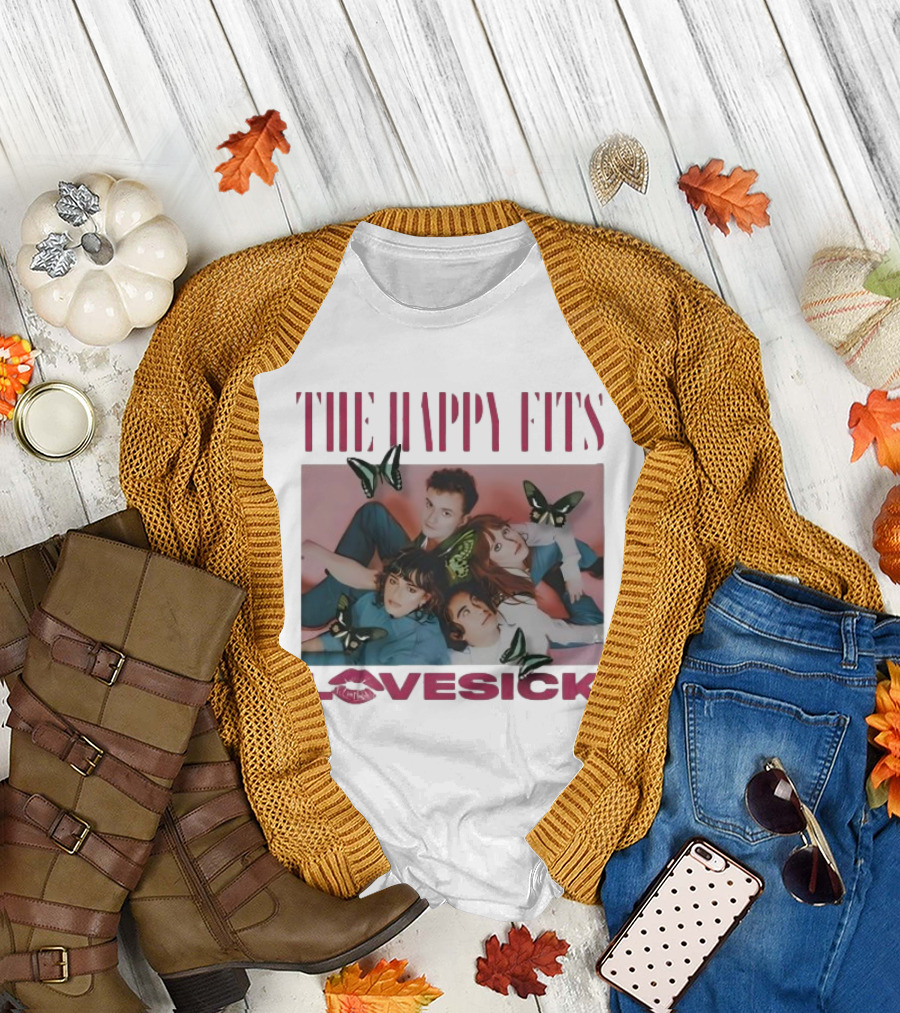 The Happy Fits Lovesick Pink Butterflies Photo T-Shirt