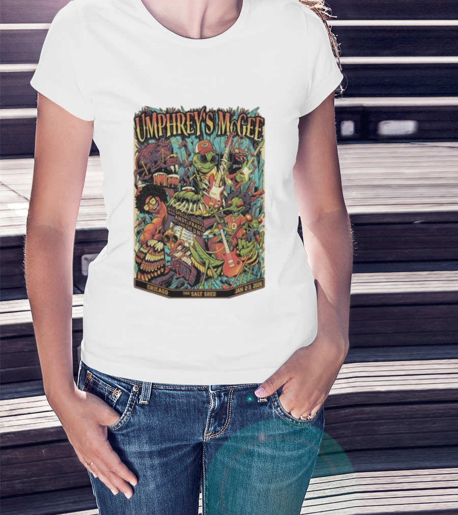 Umphrey's McGee Special Guests Andy Frasco Salt Shed Chicago Jan 2 3 2026 T-Shirt