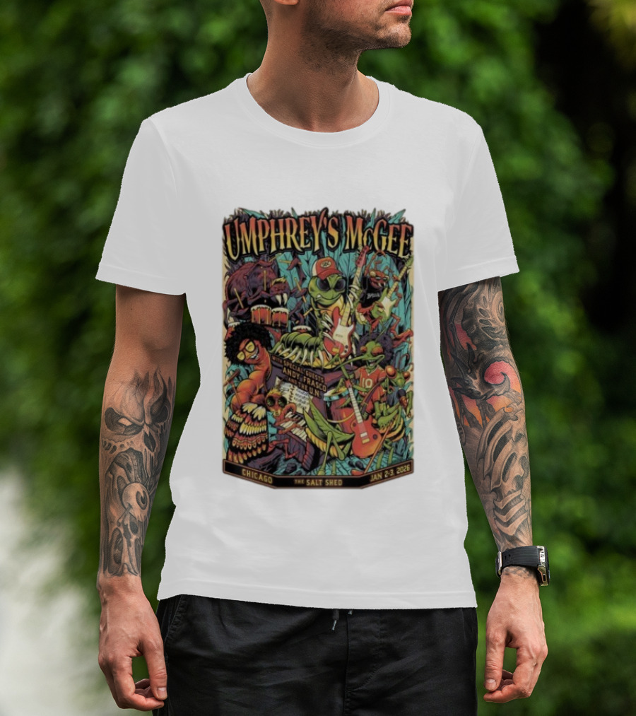Umphrey's McGee Special Guests Andy Frasco Salt Shed Chicago Jan 2 3 2026 T-Shirt