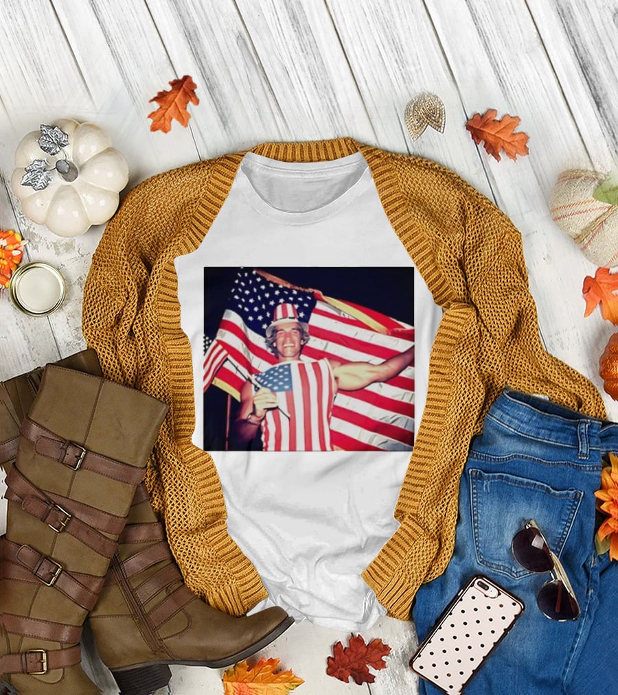 Arnold Schwarzenegger 1983 US Citizenship American Flag Celebration T-Shirt