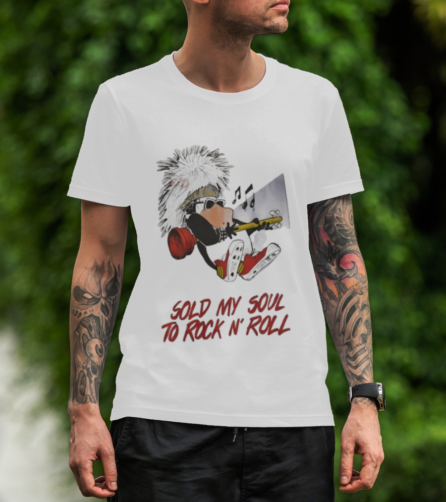 Bloom County 1986 Sold My Soul To Rock N' Roll Comic Penguin Music Fan Merch T-Shirt