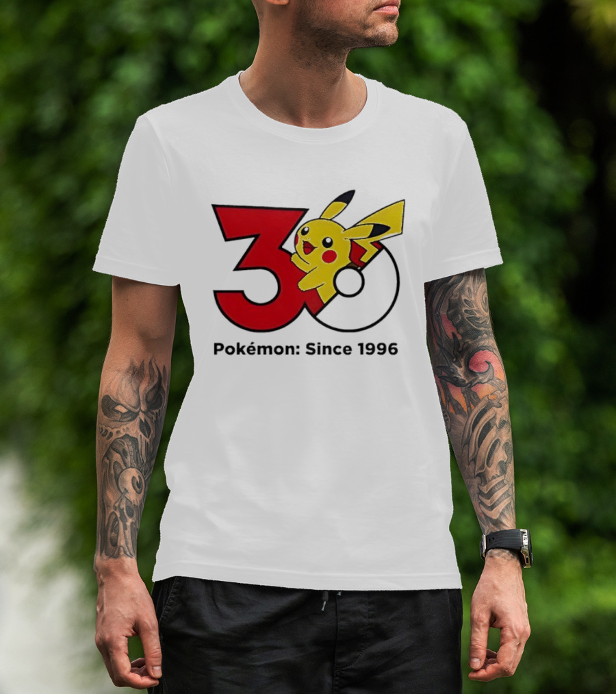 Pokémon 30th Anniversary Since 1996 Pikachu Celebration T-Shirt