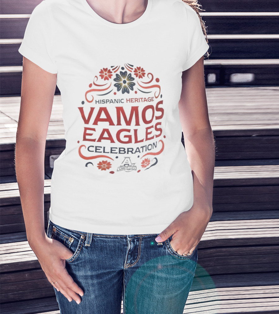 Hispanic Heritage Vamos Eagles Celebration With Floral T-Shirt