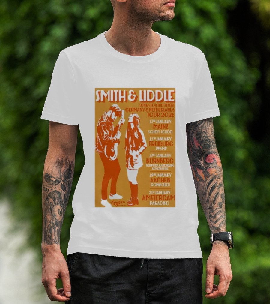 Smith And Liddle Songs For The Desert Germany Netherlands Tour 2026 Mainz Freiburg Nürnberg Aachen Amsterdam T-Shirt