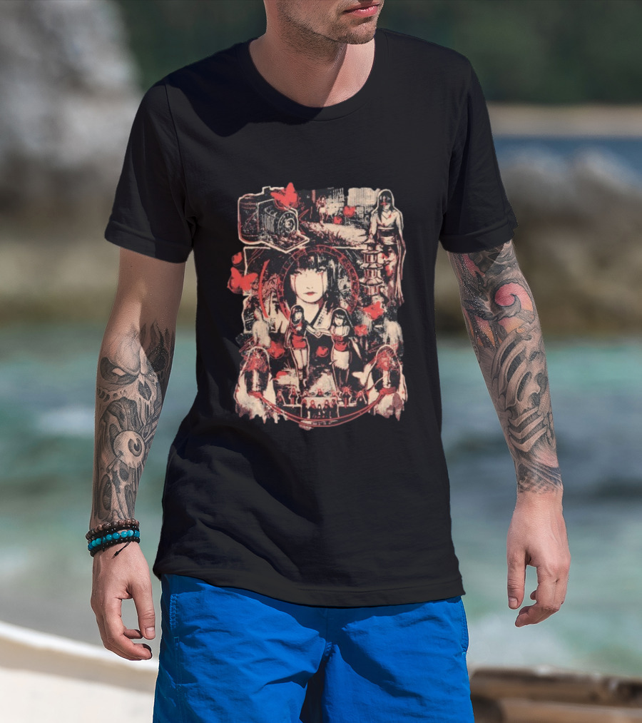 AGDQ 2026 Camera Obscura Horror Elements Red And Black Butterfly Motif T-Shirt