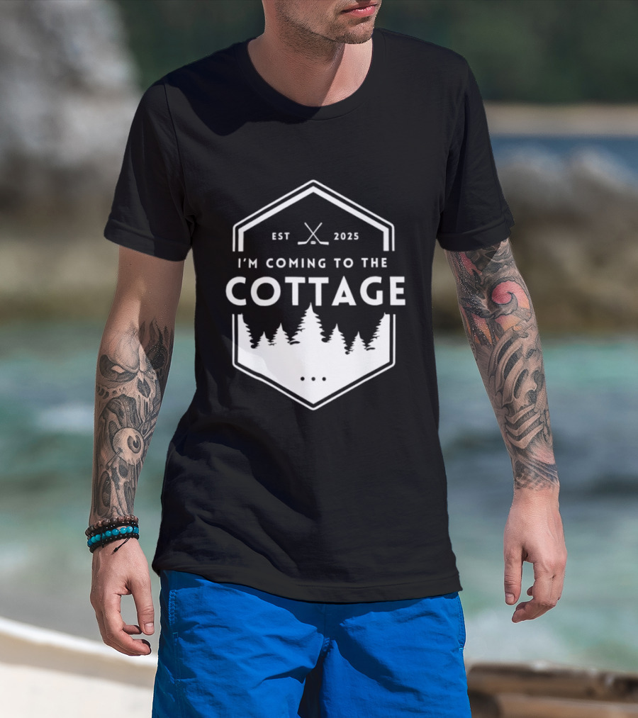 I'm Coming To The Cottage EST 2025 Forest Hockey T-Shirt
