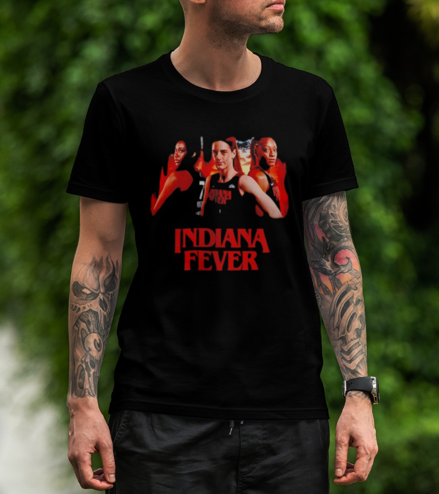 Indiana Fever Caitlin Clark Aliyah Boston Kelsey Mitchell Stranger Things T-Shirt