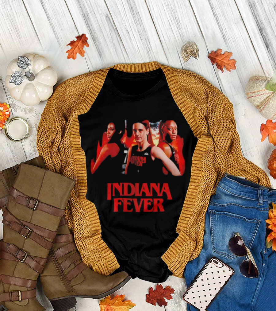 Indiana Fever Caitlin Clark Aliyah Boston Kelsey Mitchell Stranger Things T-Shirt