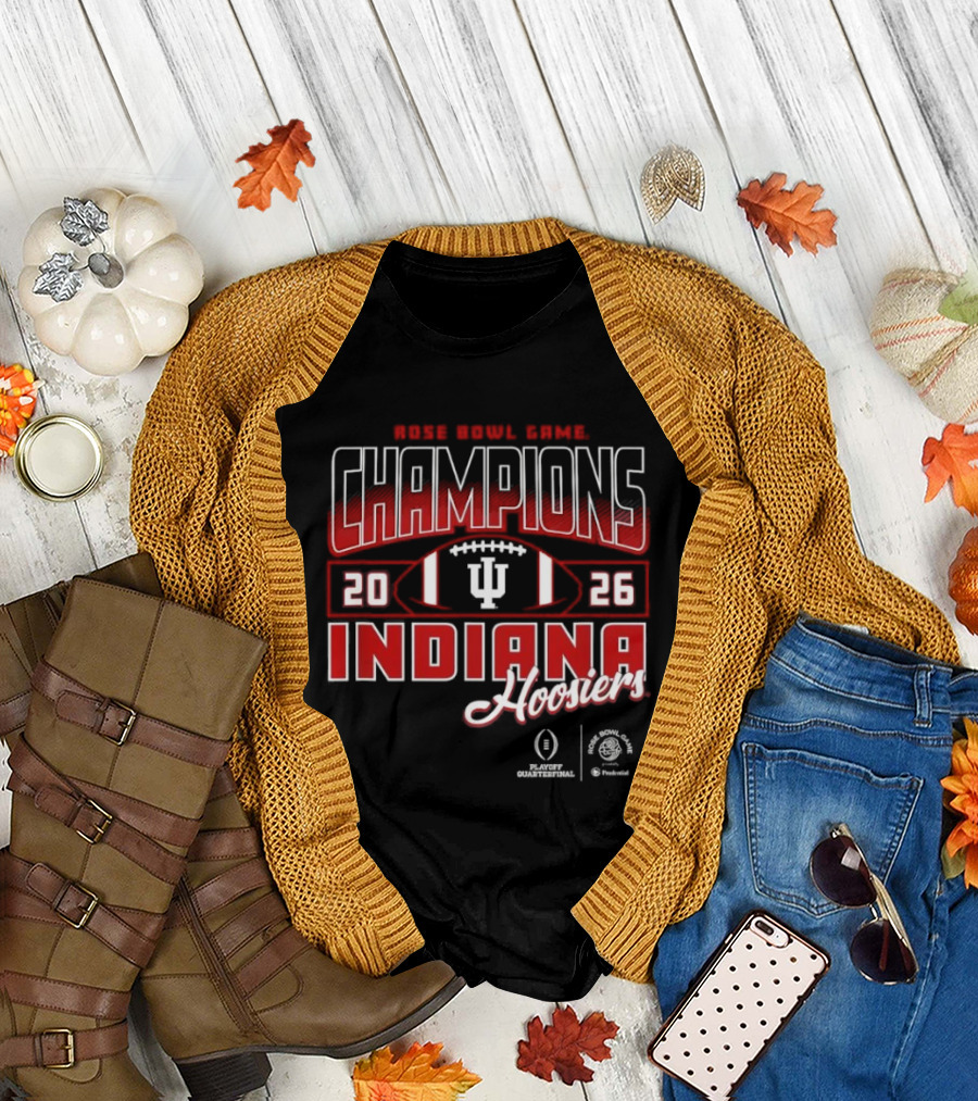 Indiana Hoosiers Rose Bowl Champions 2026 CFP Winners Football T-Shirt