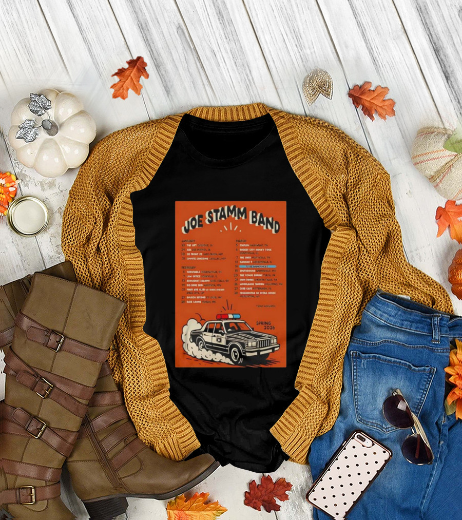 Joe Stamm Band Spring 2026 Tour Dates with Vintage Police Car T-Shirt