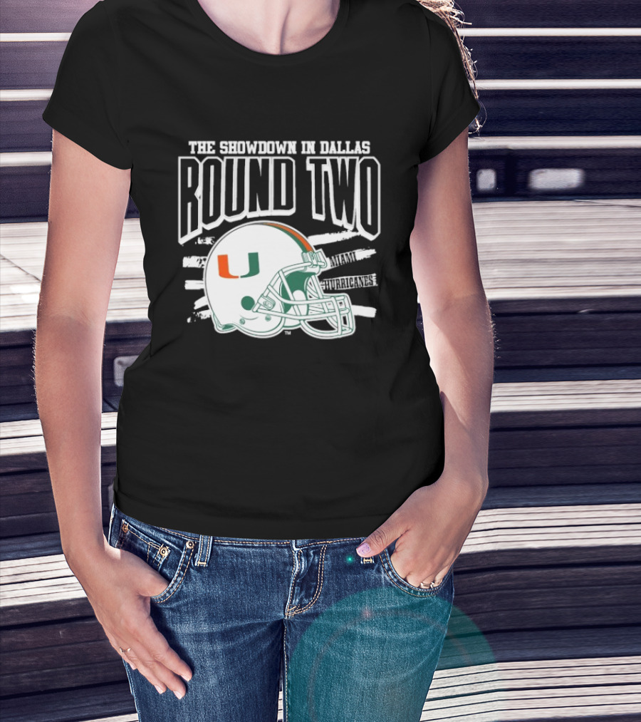 Miami Hurricanes Helmet The Showdown In Dallas Round Two T-Shirt