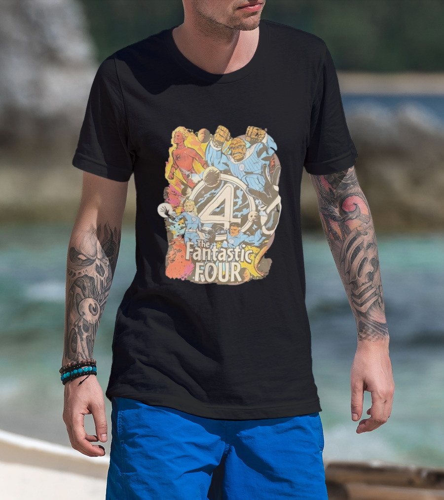 The Fantastic Four Comic Book Style Mr. Fantastic Invisible Woman Human Torch The Thing T-Shirt