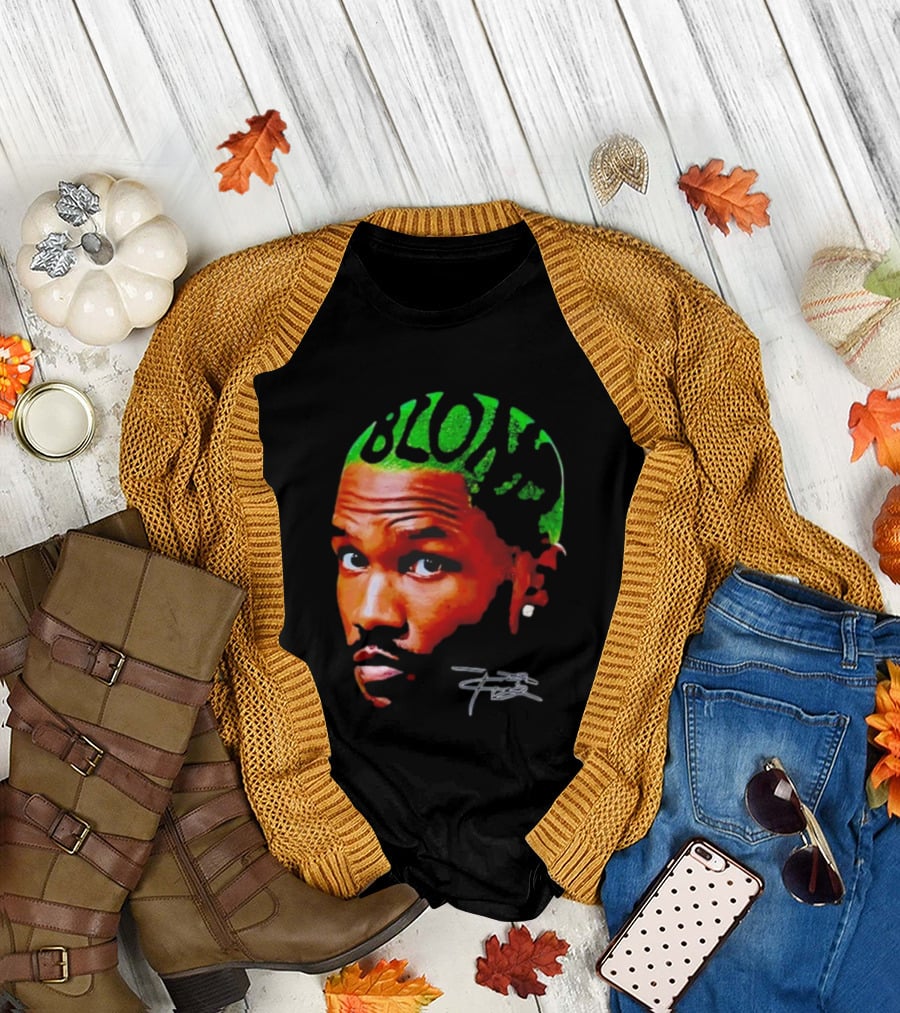 Blond Frank Ocean Big Face Green Hair Signature T-Shirt