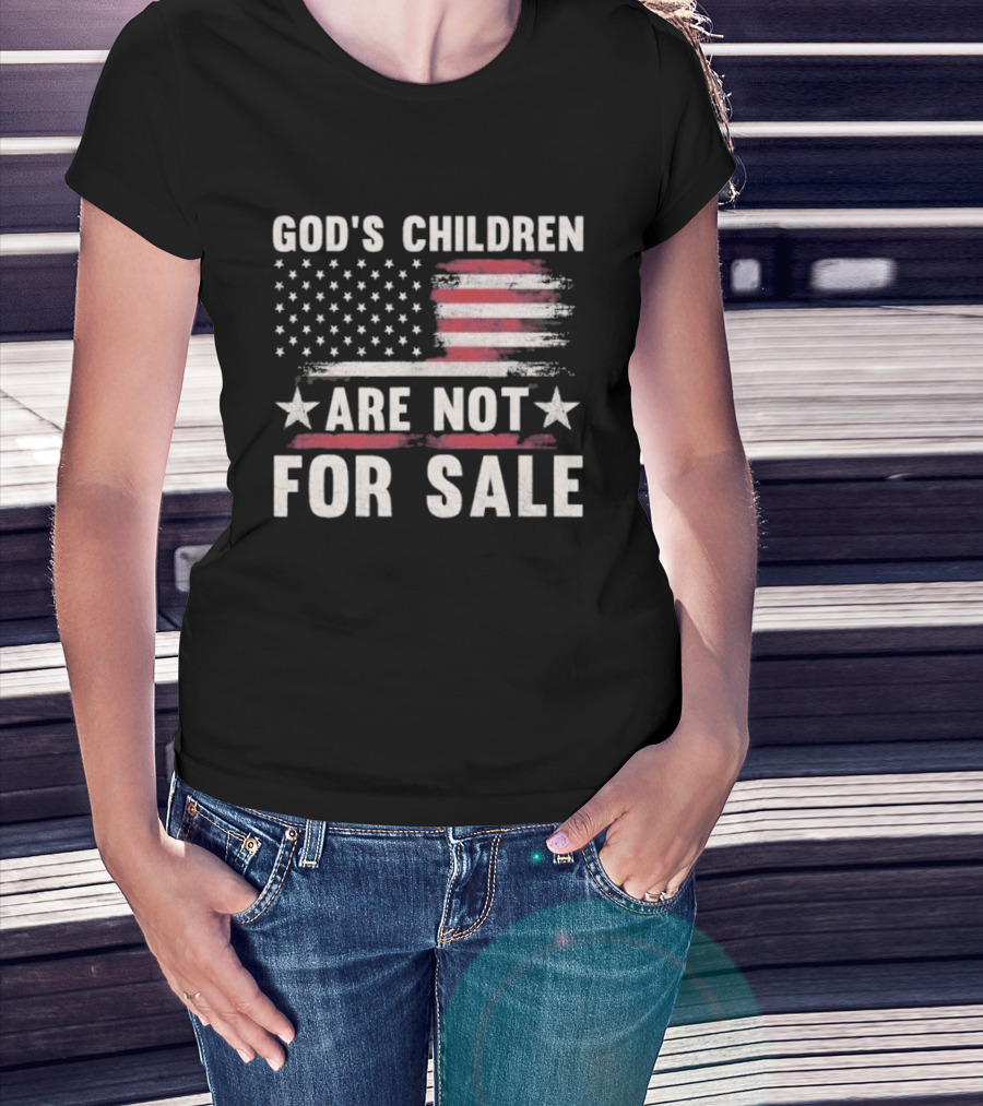 God's Children Are Not For Sale American Flag Stars Stripes T-Shirt