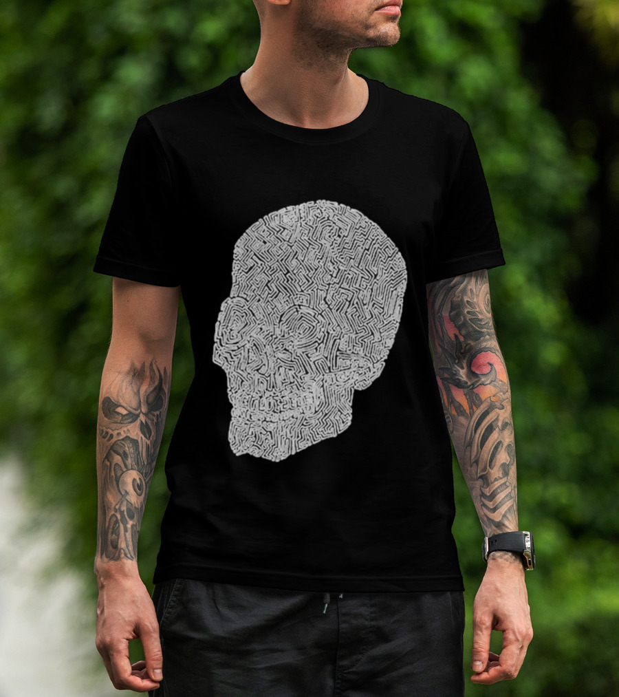 Noah Scalin Obsessive Compulsive Skull Maze T-Shirt