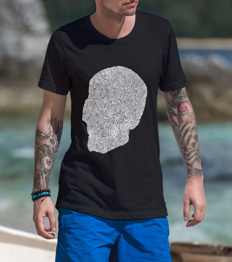Noah Scalin Obsessive Compulsive Skull Maze T-Shirt