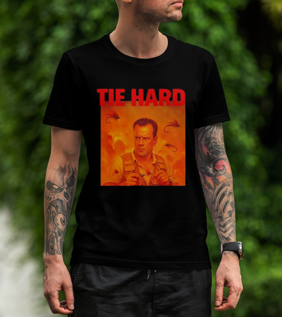 TIE HARD Fly Fisherman Action Hero T-Shirt