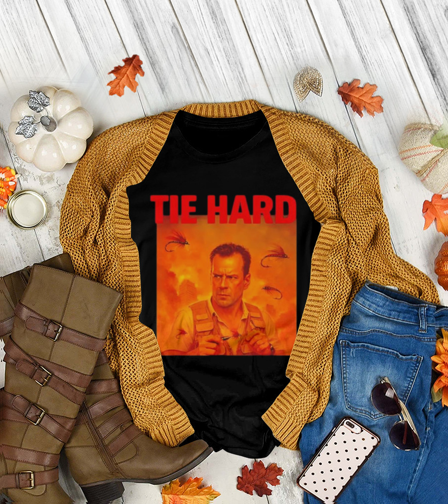 TIE HARD Fly Fisherman Action Hero T-Shirt
