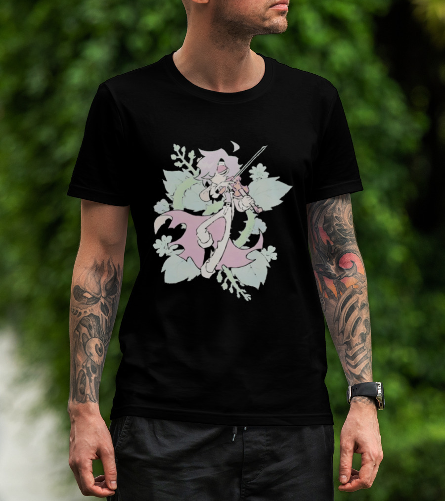 Zeddyzi Ramshackle Stone Vibes Guitar Player With Pastel Floral T-Shirt