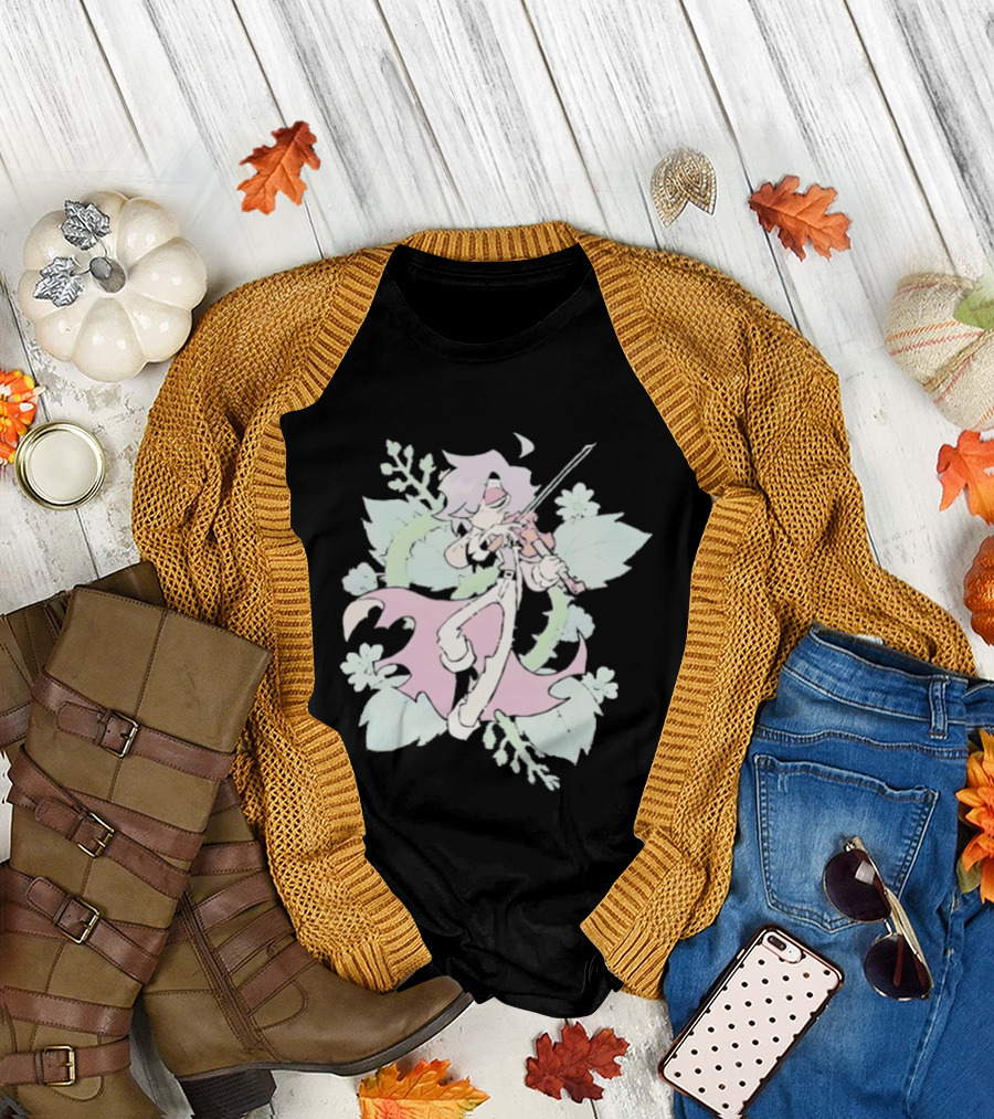 Zeddyzi Ramshackle Stone Vibes Guitar Player with Pastel Floral T-Shirt