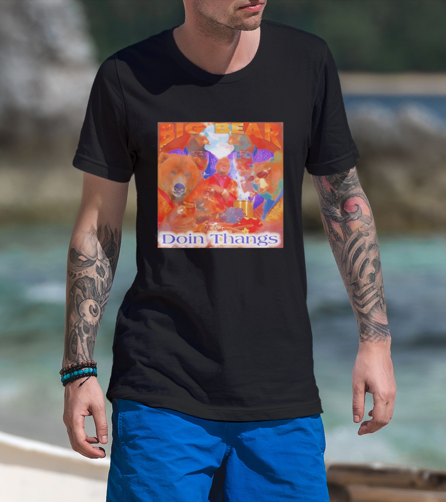 Big Bear Doin Thangs Album Cover Collage T-Shirt