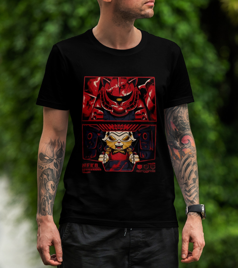 Zaku II Cat Aznable Char Aznable Gundam Anime Warning Meow T-Shirt