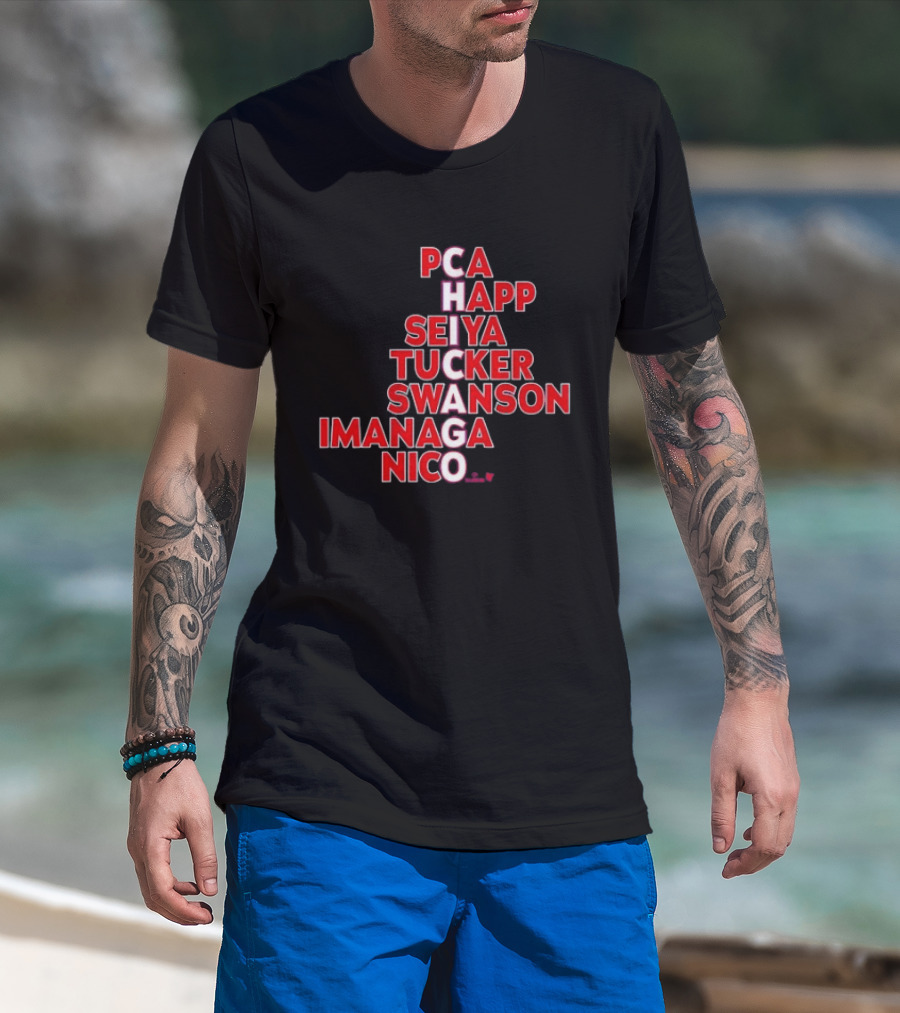 PCA Happ Seiya Tucker Swanson Imanaga Nico Chicago Bulls T-Shirt