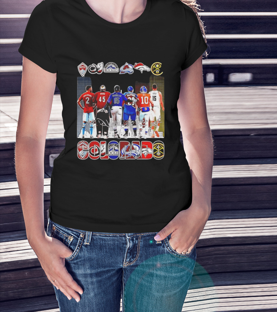 Colorado Rapids Mammoth Rockies Avalanche Broncos Nuggets Players Signatures T-Shirt