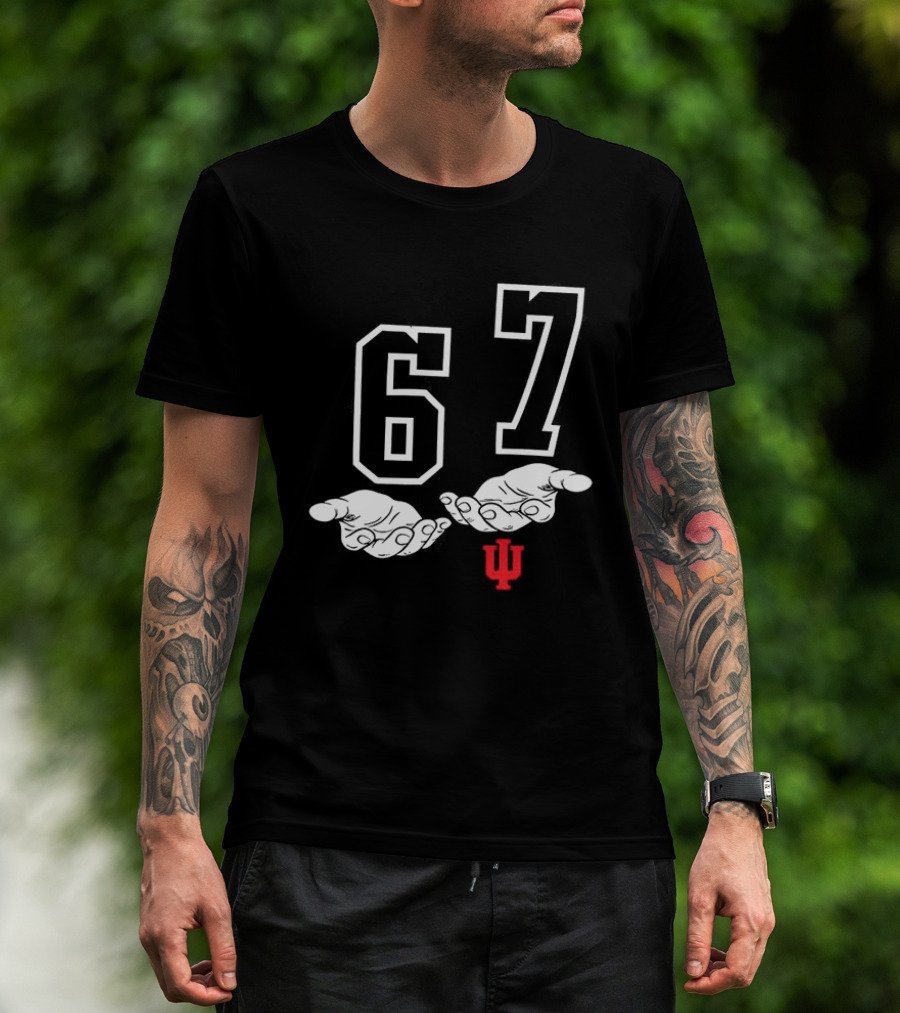 Indiana Hoosiers Football 67 Hand Gesture T-Shirt