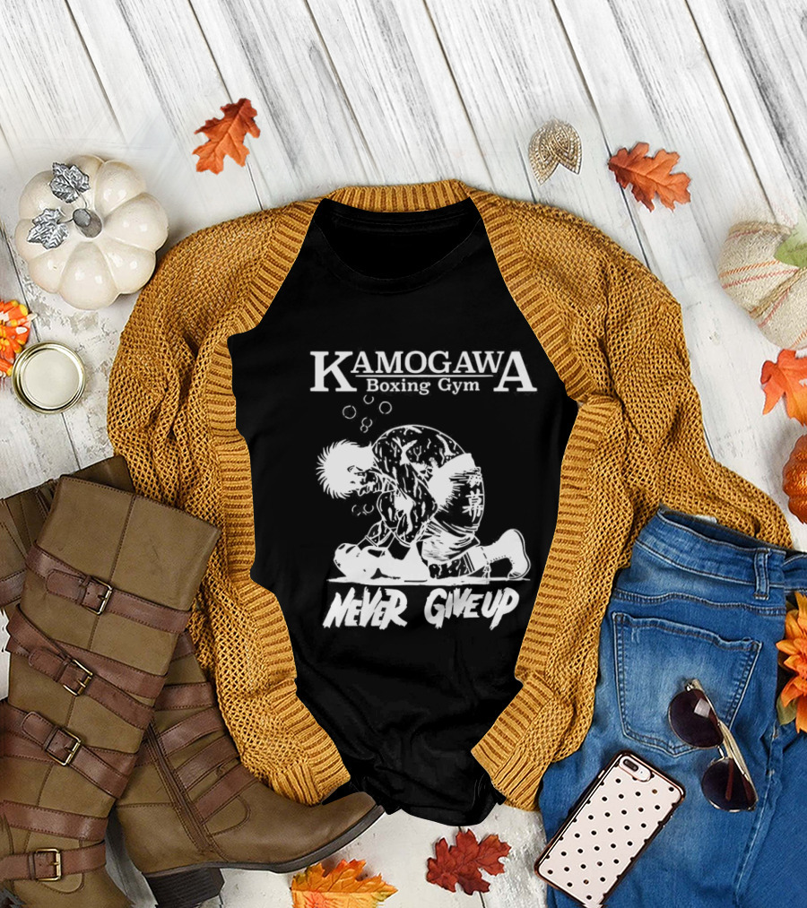 Kamogawa Boxing Gym Never Give Up Sketch T-Shirt