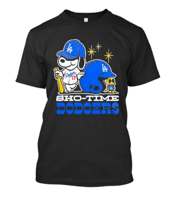 Los Angeles Dodgers Snoopy Show Time Baseball Fan Collectible T-Shirt