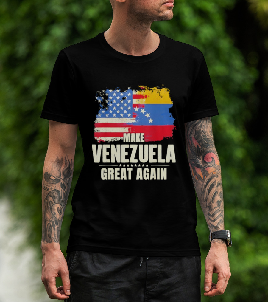 Make Venezuela Great Again USA Flag Fusion T-Shirt