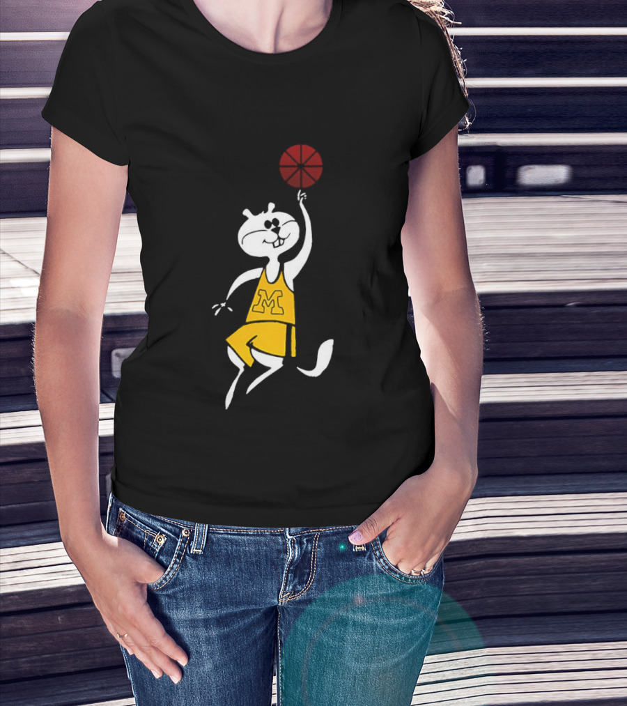 Minnesota Goldy M Basketball Mascot Spinning Ball Sports Team Spirit T-Shirt