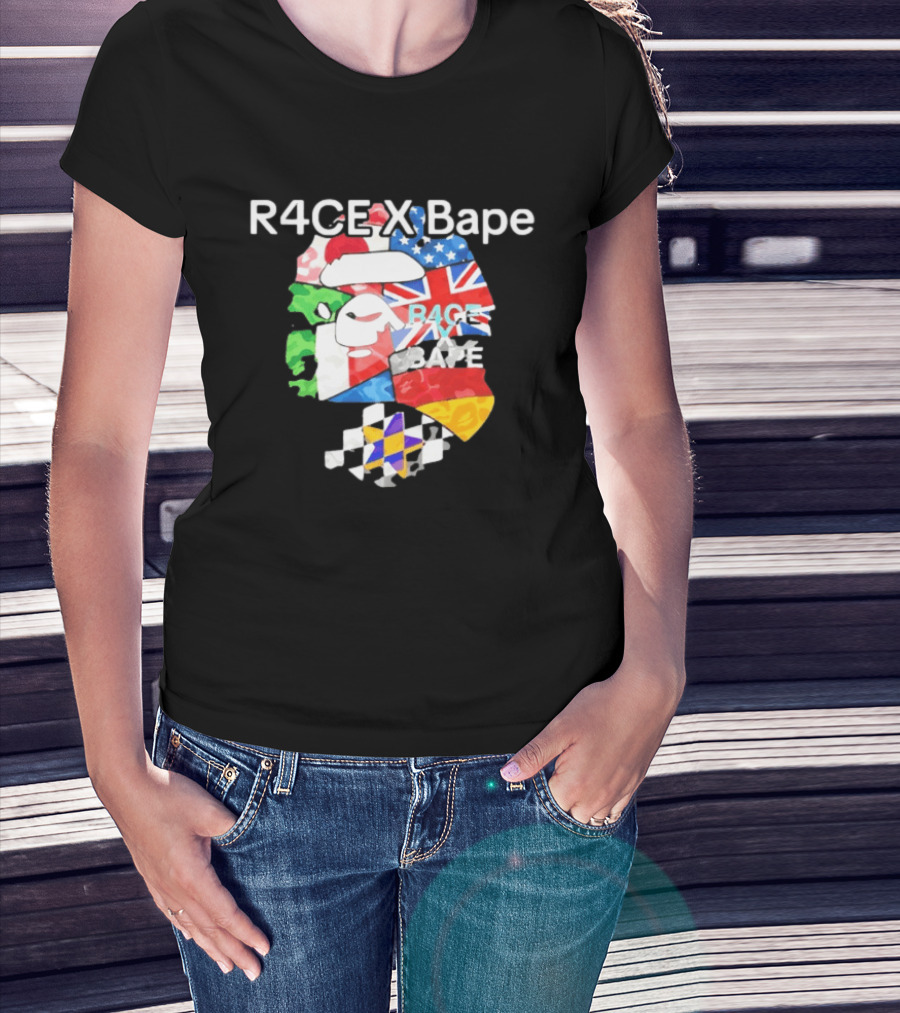R4CE X Bape International Flags Collaboration T-Shirt