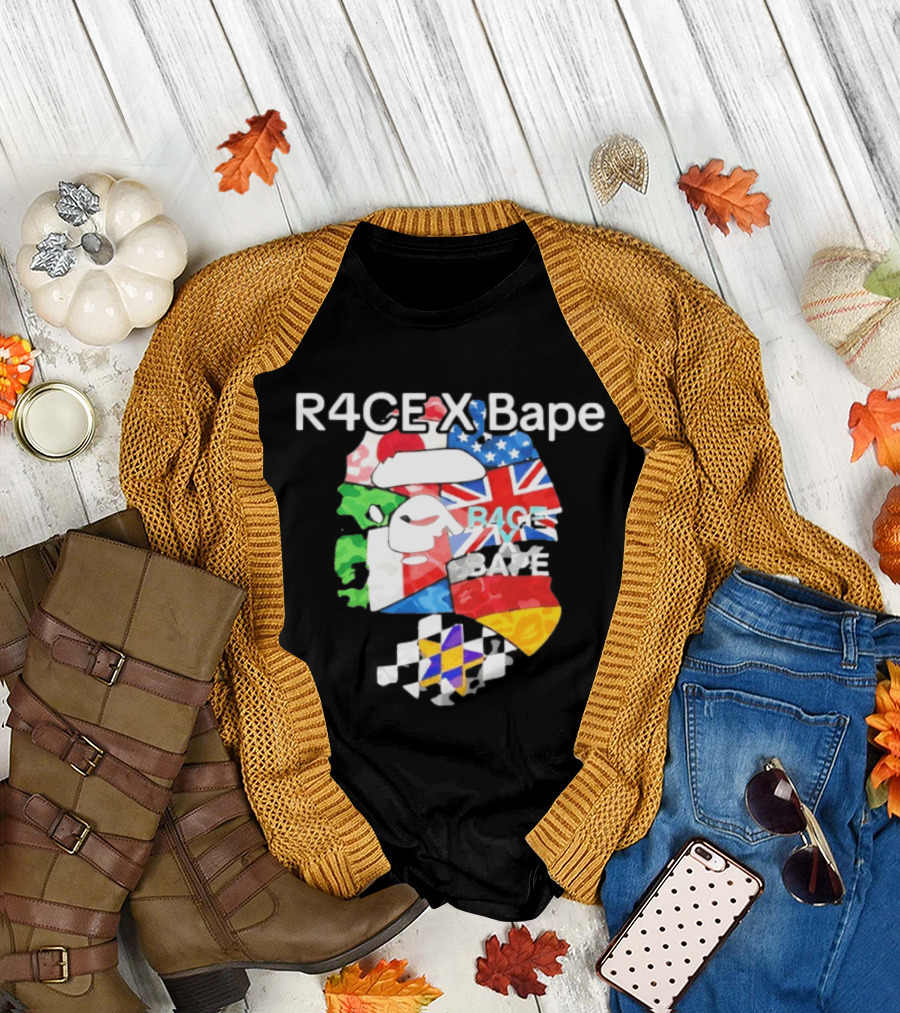 R4CE X Bape International Flags Collaboration T-Shirt