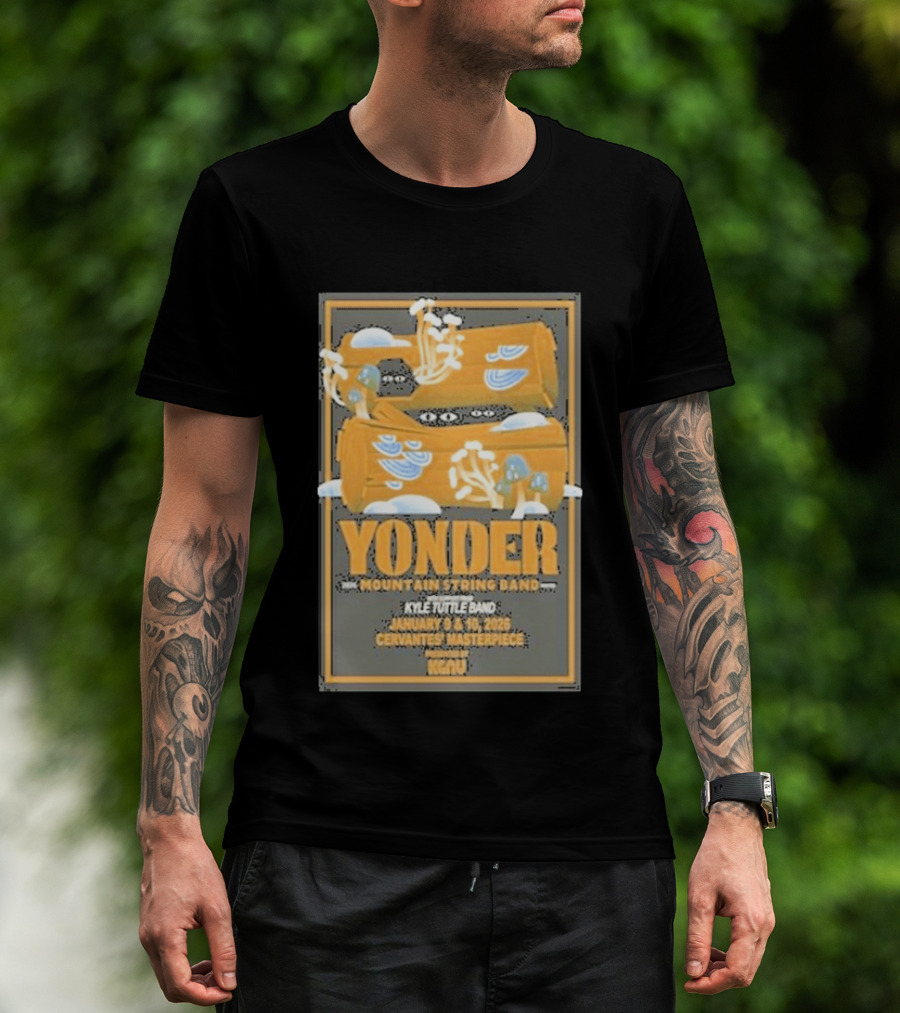 Yonder Mountain String Band Kyle Tuttle Band January 9 10 2026 Cervantes Masterpiece KGNU T-Shirt
