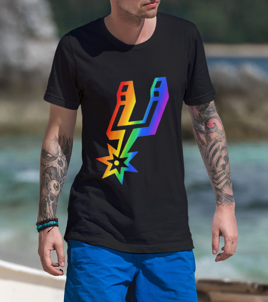 San Antonio Spurs LGBT Pride Rainbow Spurs T-Shirt