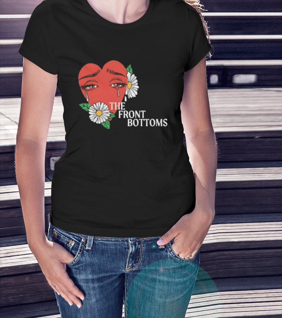 The Front Bottoms Heart With Crying Eyes And Daisies T-Shirt