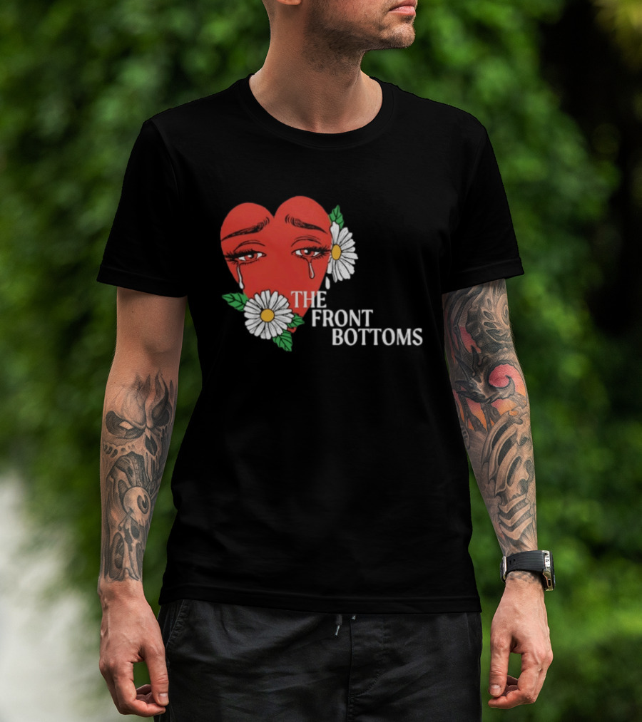 The Front Bottoms Heart With Crying Eyes And Daisies T-Shirt