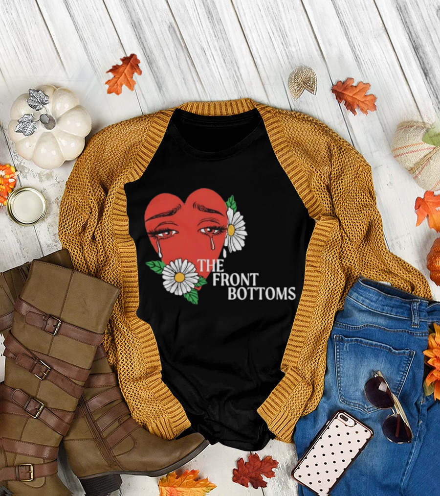 The Front Bottoms Heart with Crying Eyes and Daisies T-Shirt