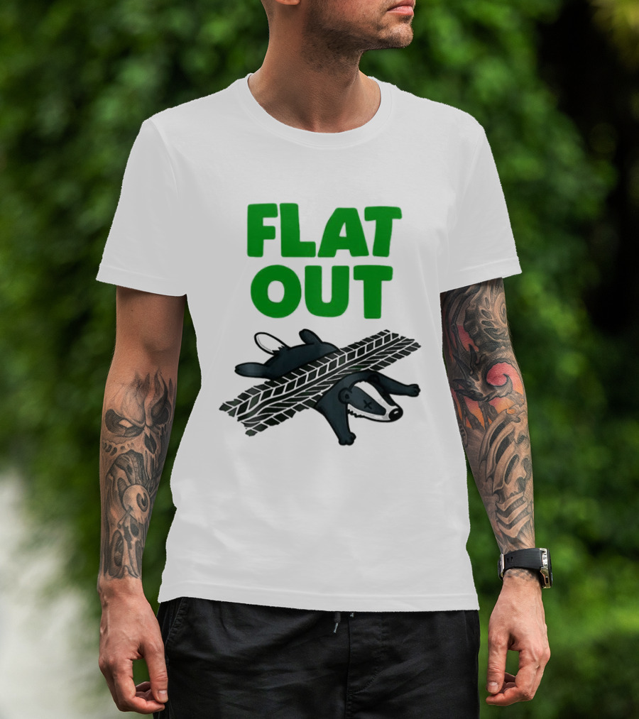 Flat Out Badger Roadkill Humorous T-Shirt