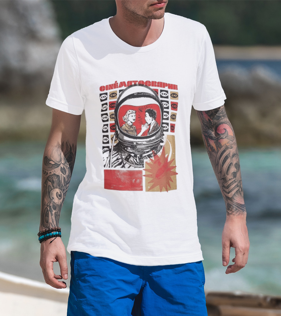 Cinématographe Pulp Fiction Astronaut Retro Sci Fi Pop T-Shirt
