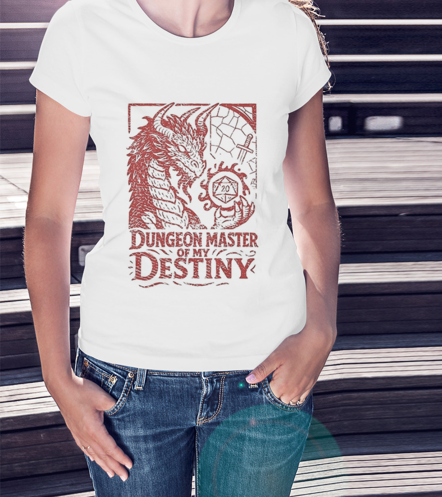 Dungeon Master Of My Destiny 20 Sided Dice Dragon Dungeons And Dragons T-Shirt