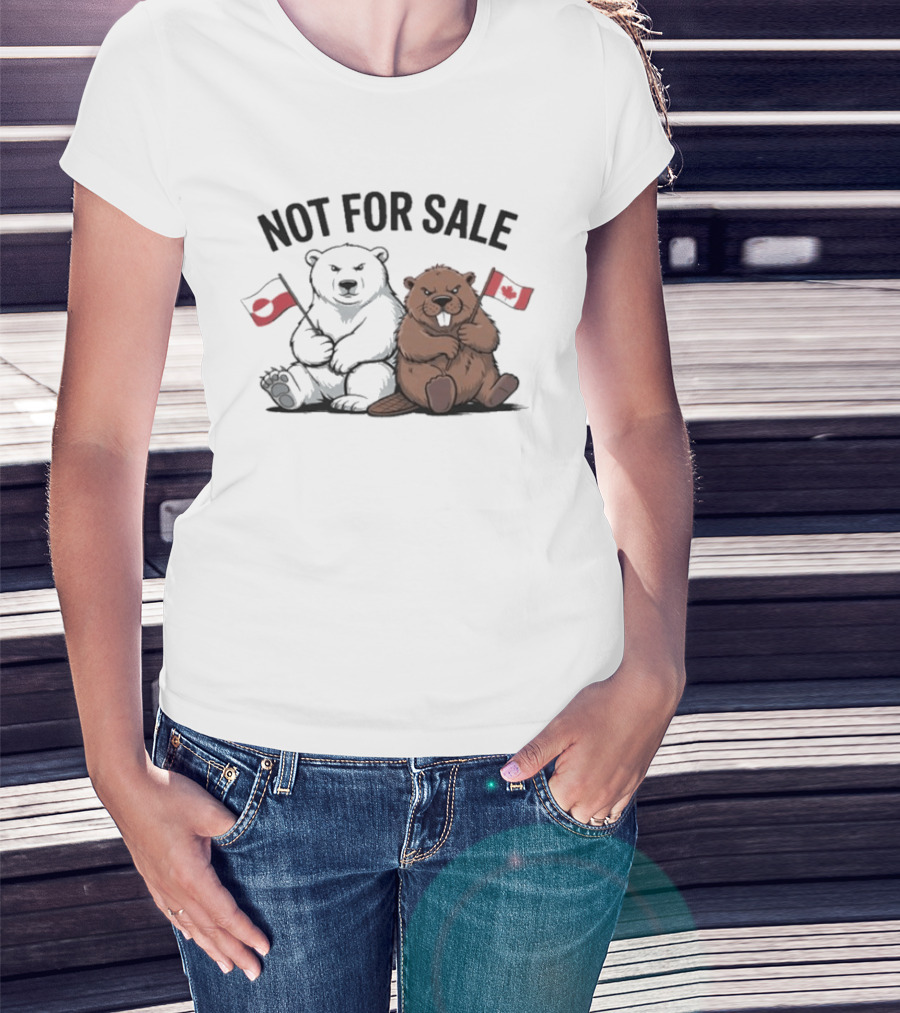 Not For Sale Greenland Canada Bears Flags T-Shirt