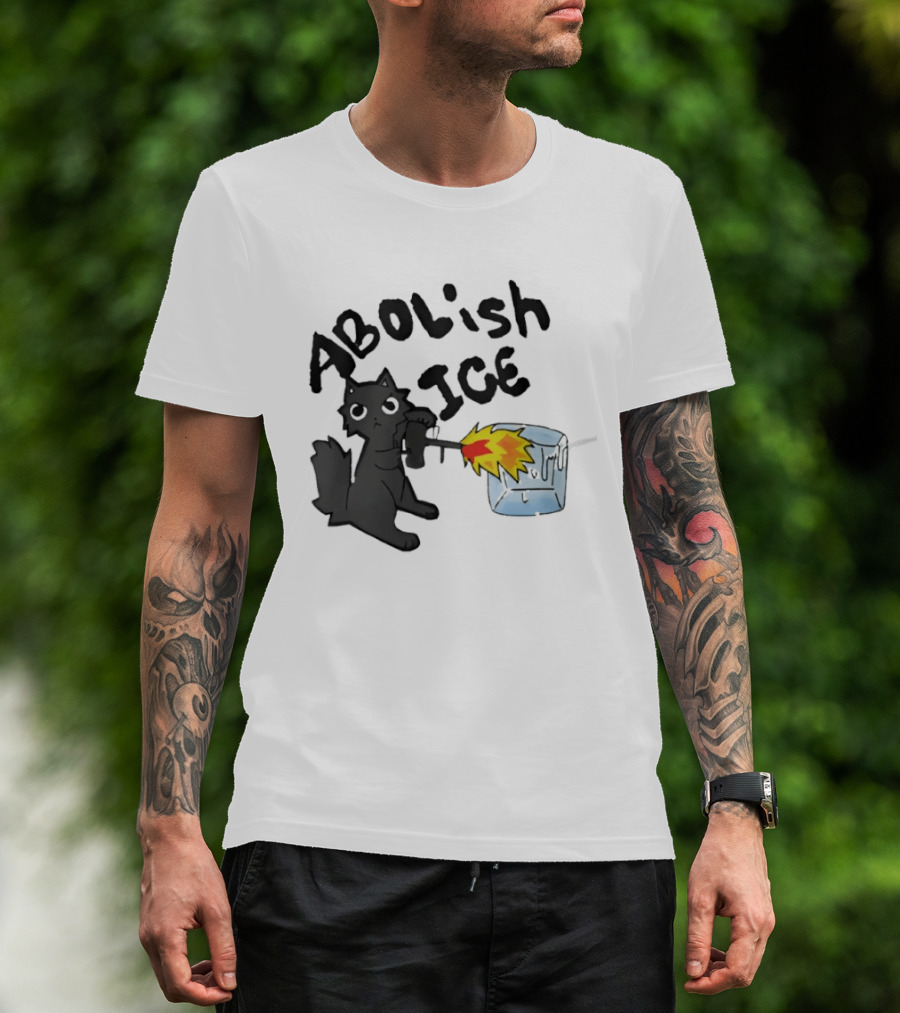 Abolish Ice Cat Torch Melting Cube T-Shirt