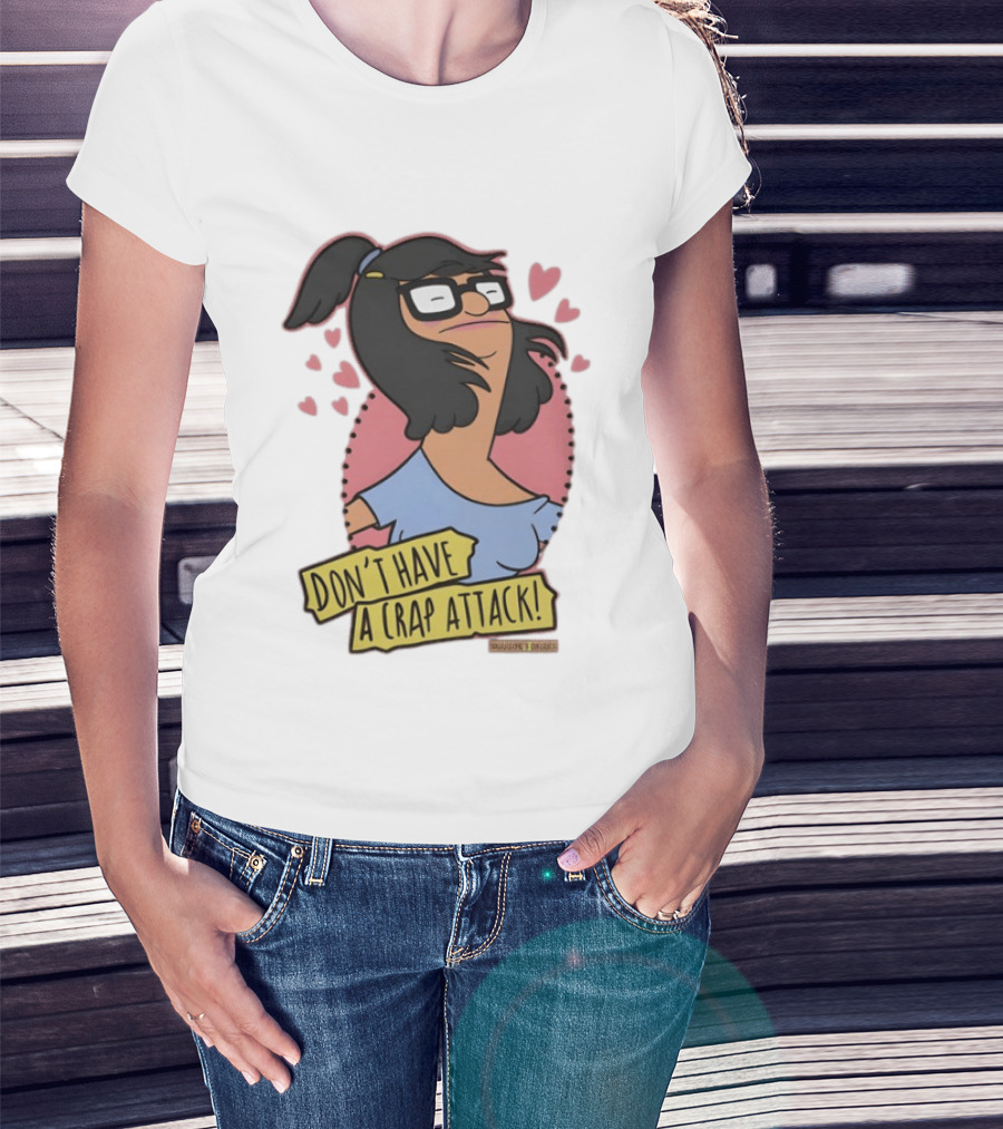 Bob's Burgers Don't Have A Crap Attack Character Graphic With Pink Hearts T-Shirt